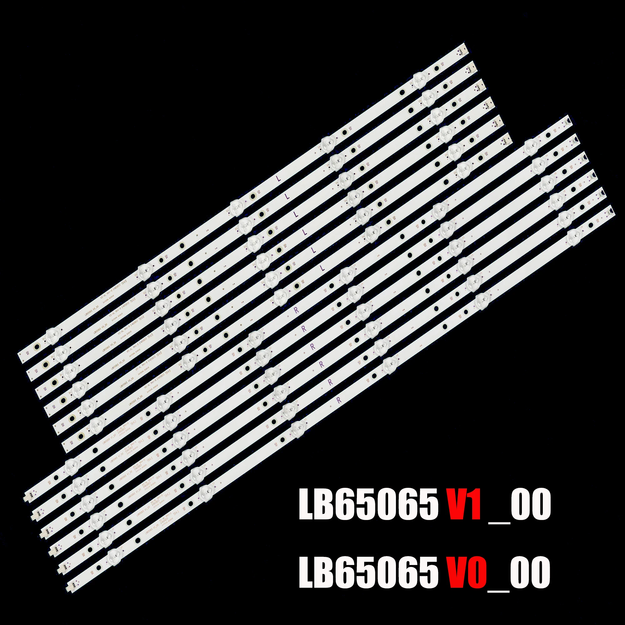 Conjunto Led Backlight Strip para 65pus6554 Lb65065 V0_00 v1 Elemento tv E4sw6518rku E4st6519rku Tpt650j1-qubf90.k 3b678000001e 12 Peças