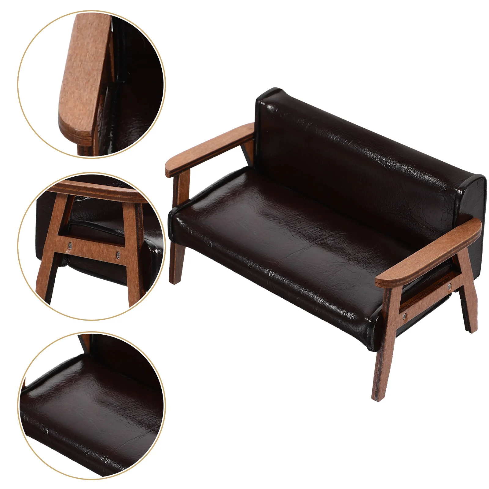 

Miniature Sofa Chair Ornament Mini Wooden Sofa Chair House Layout Furniture