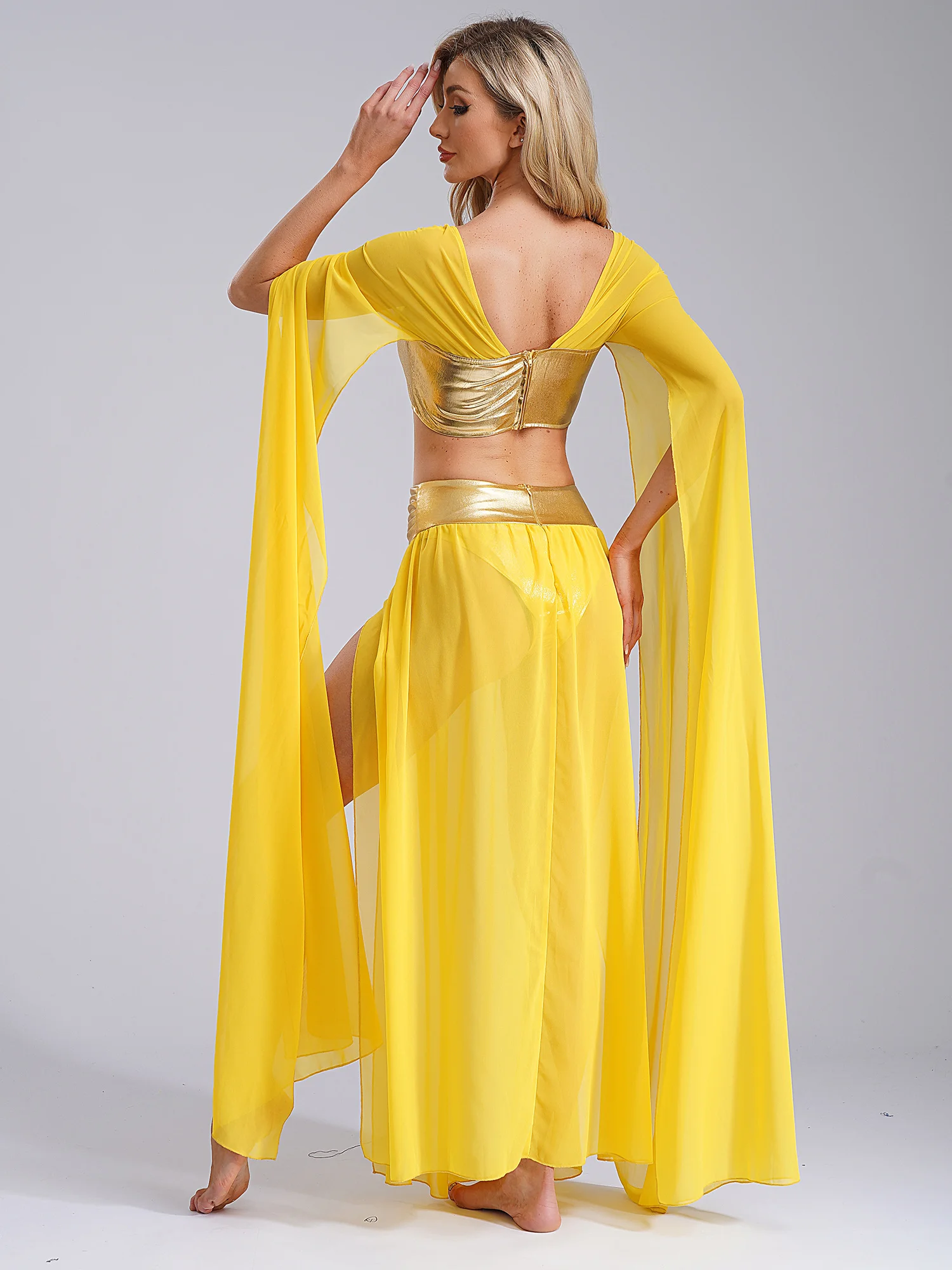 Halloween Ancient Rome Egyptian Cleopatra Cosplay Costume Belly Dancer Costume Women 2Pcs Masquerade Carnival Dance Suit - Image 3