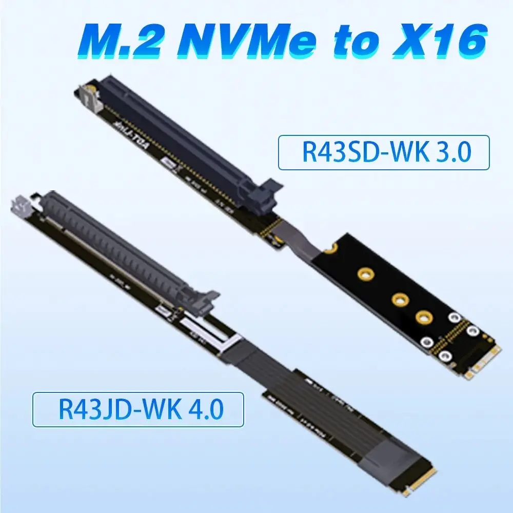 Nova M.2 Nvme para Pcie 4.0x16 Extensor Gen4 3.0 Riser Adaptador Jumper Btc Cabo de Mineração Gpu Gtx Rtx Placas de Vídeo Gráficos Nvidia Amd - Imagem 3