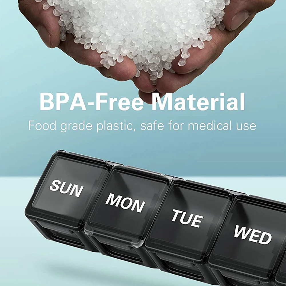 Deluxe Arthritis-Friendly Pill Organizer with Clear Lid