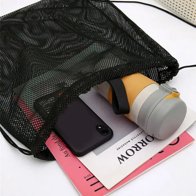 Portable Mesh Drawstring Ventilated Bag For Soccer Balls 5