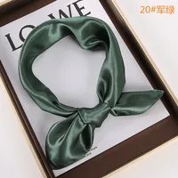 New Solid 60x60cm Square Scarf Single Imitation Silk Bright Light And Satin Performance Scarves Party Gift 2