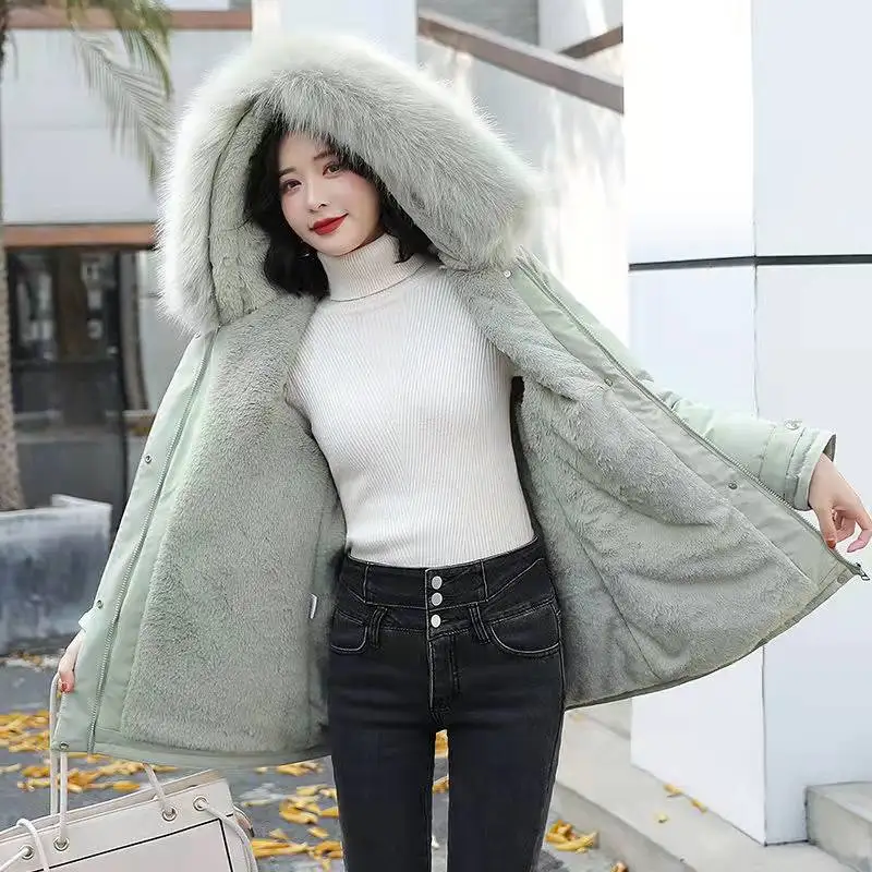 long puffer coat Women Winter Outwear Big Fur Collar Down Cotton Parka Women Fashion Overcoat Warm Thick Wadded Jacket Coat CT0179 down coats