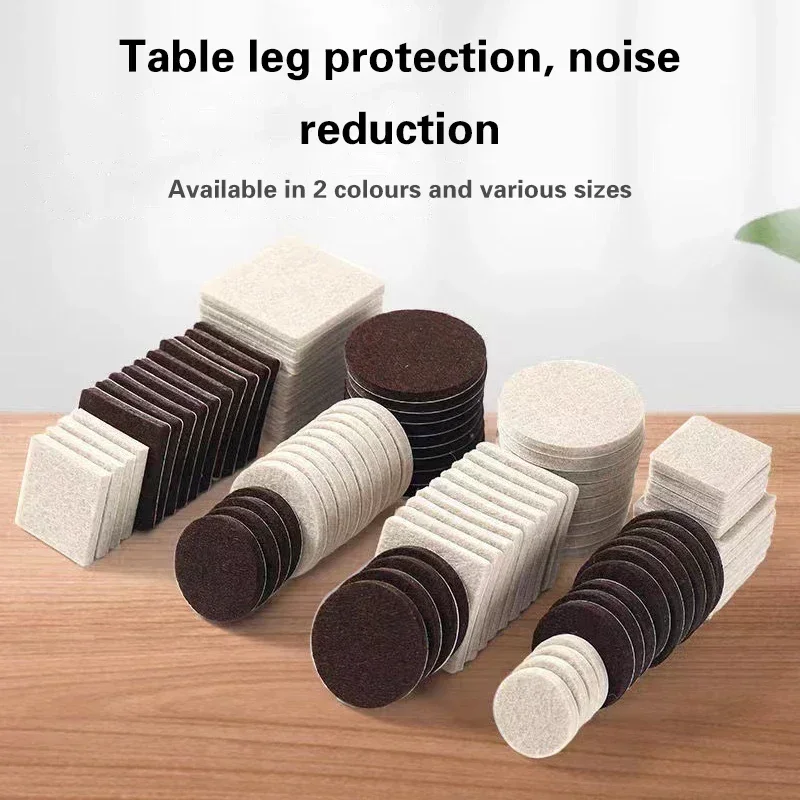 1 Set Thicken Self Adhesive Felt Chair Leg Pads Floor Protectors Furniture Legs Table Leg Covers Round Bottom Anti-slip Pads