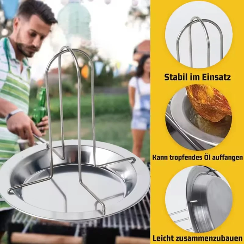 Outdoor Camping Thickened Barbecue Grill Fork Chicken Roasting Chicken Rack Carbon Steel Baking Non-stick Roasting kitchen utensils camping cookware camping cookware set