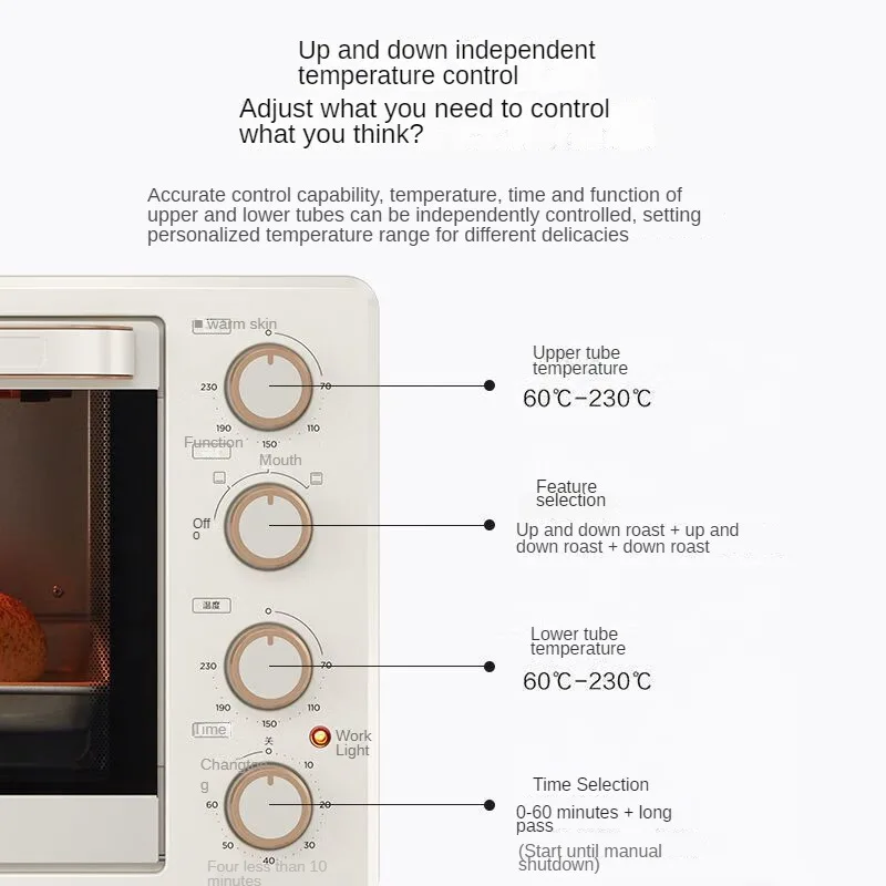 25L Electric Oven High Power Upper and Lower Independent Temperature Control Intelligent Reservation Home Kitchen Appliances 5