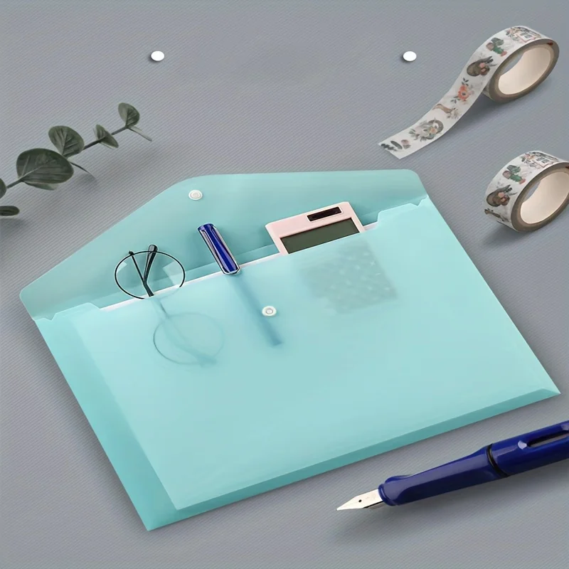 10pcs A4 Transparent Plastic File Folders Waterproof PP Document Storage Bags for Student Test Papers & Office Organization
