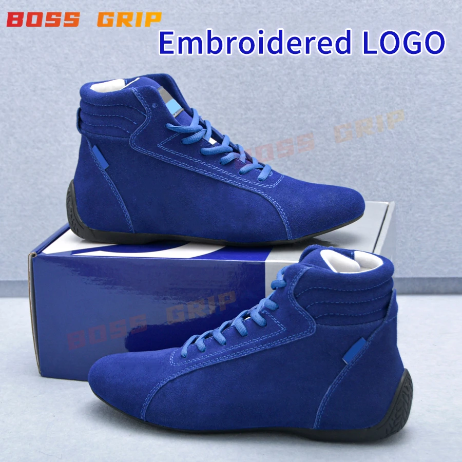 JDM F1 Style Suede Cowhide Go Karting Racing Shoes Motorcycle Racing Exercise Shoes Professional Car Driving