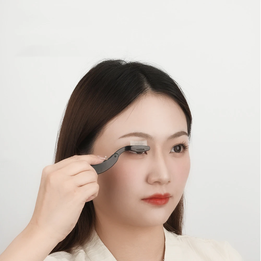 Eyelash Comb Eyebrow Brush Folding Eyelash Separator Comb