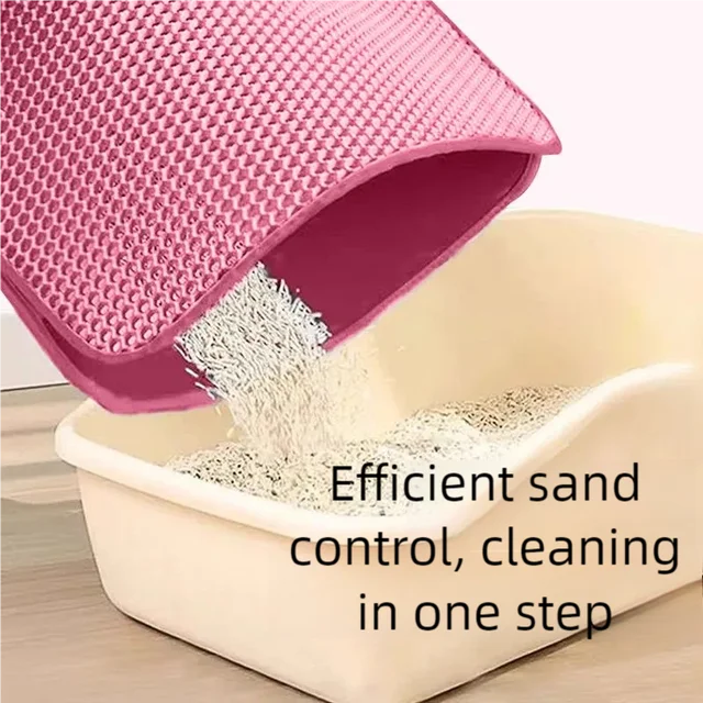 Cat Litter Mat Non Slip Big Pet Litter Box Filter Mat Double Layer Wear Resistant Waterproof Cat Litter Mat Pet Clean Supplies 2