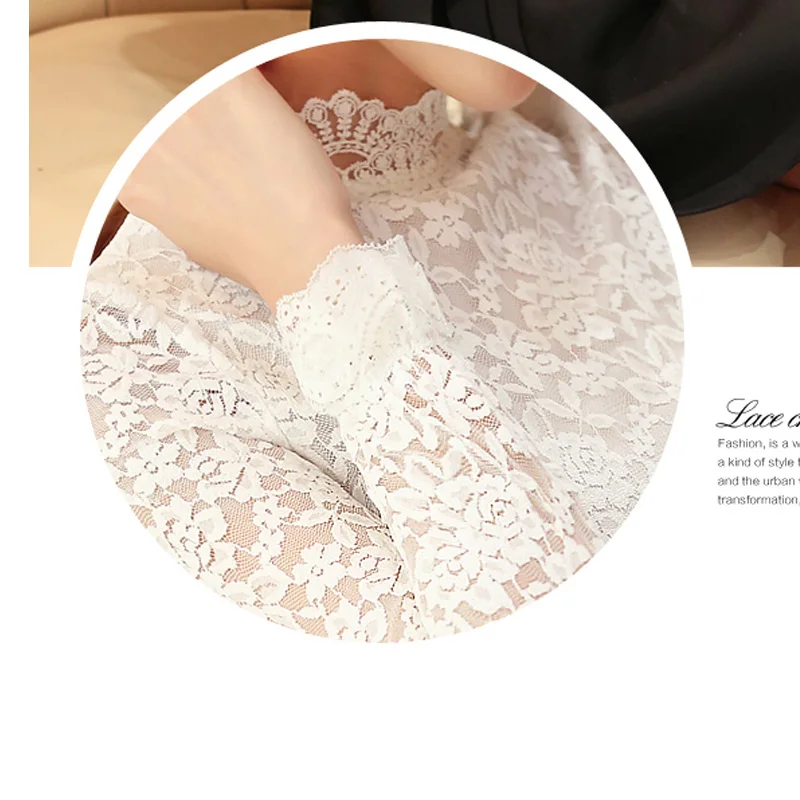 White Lace Blouse Shirt Casual Tops Fashion Women Blouses Autumn Long Sleeve Women Shirts Blusas Femininas Women Blouse 1695 50
