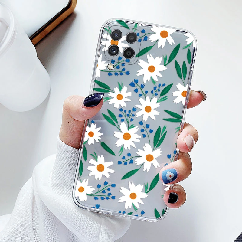 Floral Silicone Transparent Soft Phone Case with TPU Flower Design