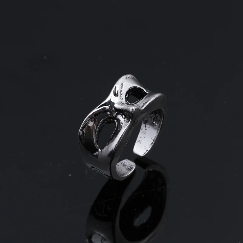 Retro Masquerade Mask Ring For Men Punk Gothic Rock Hiphop Open Ring Unisex Accessories Handmade Designer Jewelry Lovers Gift 5