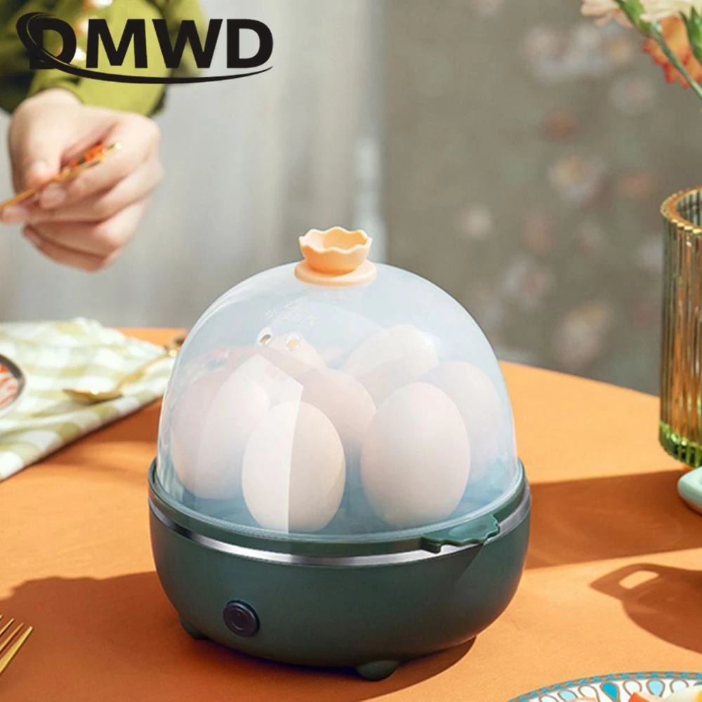 DMWD Household Electric Egg Cooker Mini Food Steamer Egg Boiler Breakfast Machine Custard Maker Automatic Power Off 220V