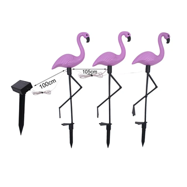 Napenergia Kerti Világos Gyönyörű Rózsaszín Flamingo Gyep Dekoráció Tét Tájkép Lámpa Kültéri Világítás - Image 2