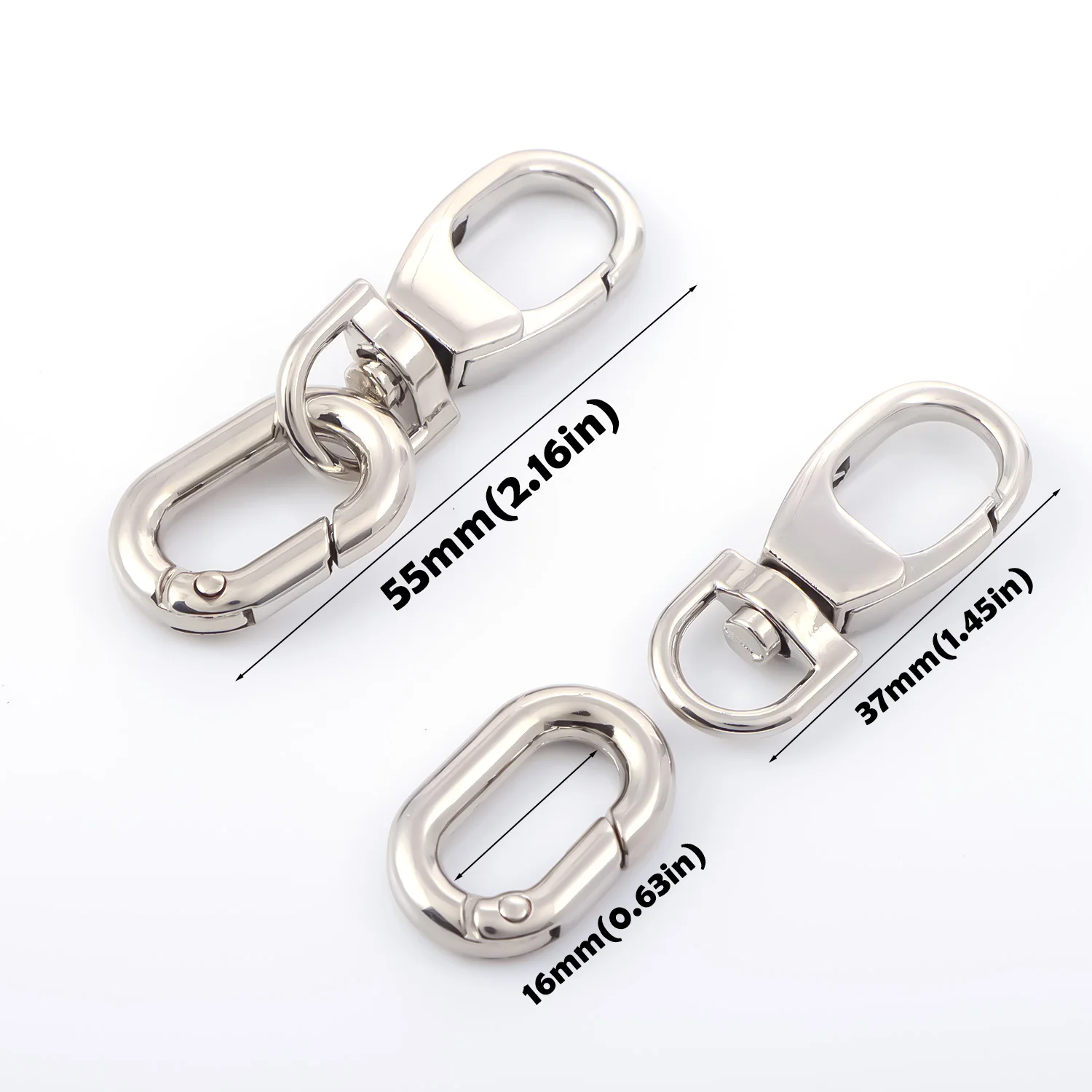 Set of 2 Swivel Clasp Clips with Key Rings