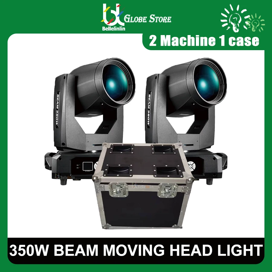 

0 Tax 2Pcs Sharpy Beam 350W 17r Moving Head Light With Flight Case LED Moving Head Lighting Beam Spot Wash Stage Lights For Dj