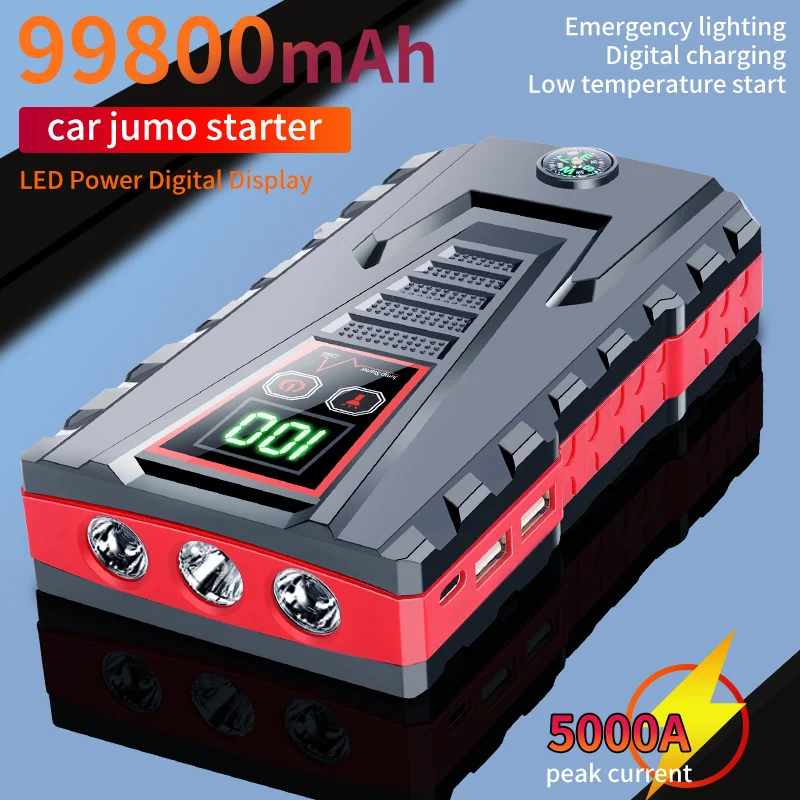 

99800mAh 1200A 12V Car Jump Start Power Bank Booster Battery Charger Starting Device Cars Diesel Petrol Emergency Starter Power
