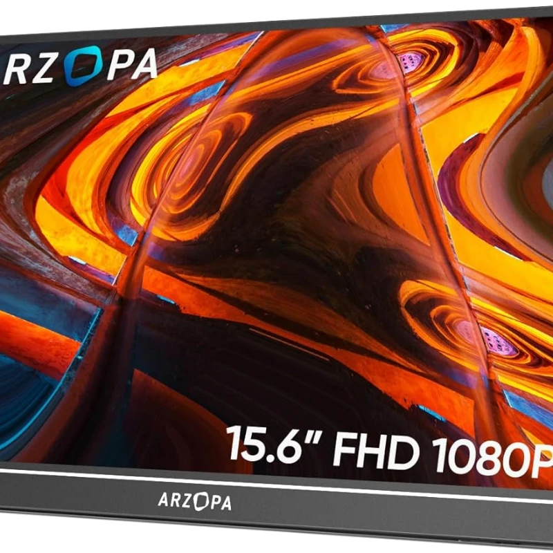 

Портативный монитор 15,6 дюйма FHD 1080P-ультратонкий портативный монитор для ноутбука с подставкой-IPS-дисплей для ПК, MAC,