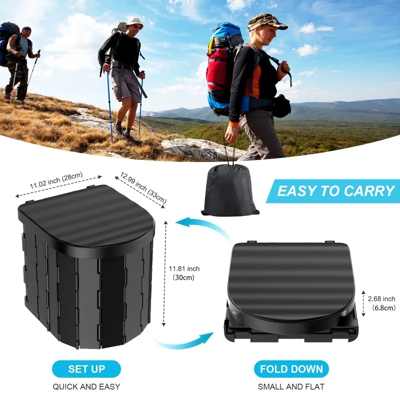 Folding Portable Toilet Outdoor Camping Self Driving Travel Supplies Integrated Toilet Hiking Outdoor Tools