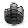 1PC Rotating Pen Holder Desktop Multi-functional Storage Box Metal Mesh360-degree Free Rotation Pen Holder Office Supplies 2