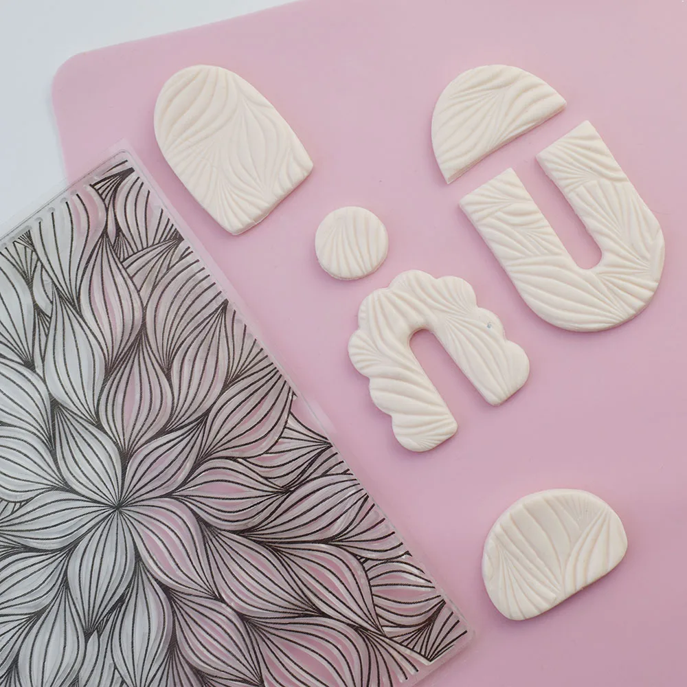 WavePolymerClayTextureStampSheetsDIYClayJewelryEarringEmboss