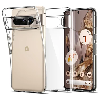 Original Clear Silicone Case For Google Pixel 8 Pro Case For Pixel 8 Pro 7A 7 Pro 6 6A 7A Shockproof Ultra Thin Back Cover Funda