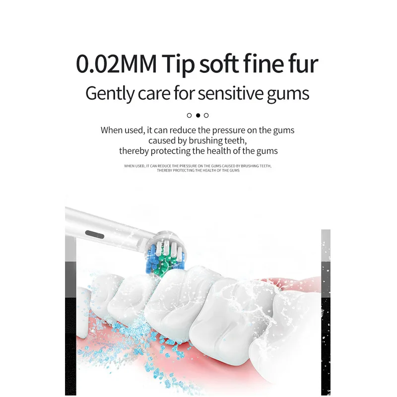 전동 칫솔 라운드 헤드 회전식 5단 자동 음파 부드러운 모발 방수 음파 성인용 충전식 칫솔