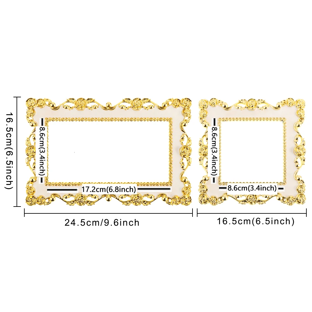 Elegant Light Switch Cover Rose Edge Single and Double Surround Socket Frame Gold Silver Wall Sticker Home Decoration