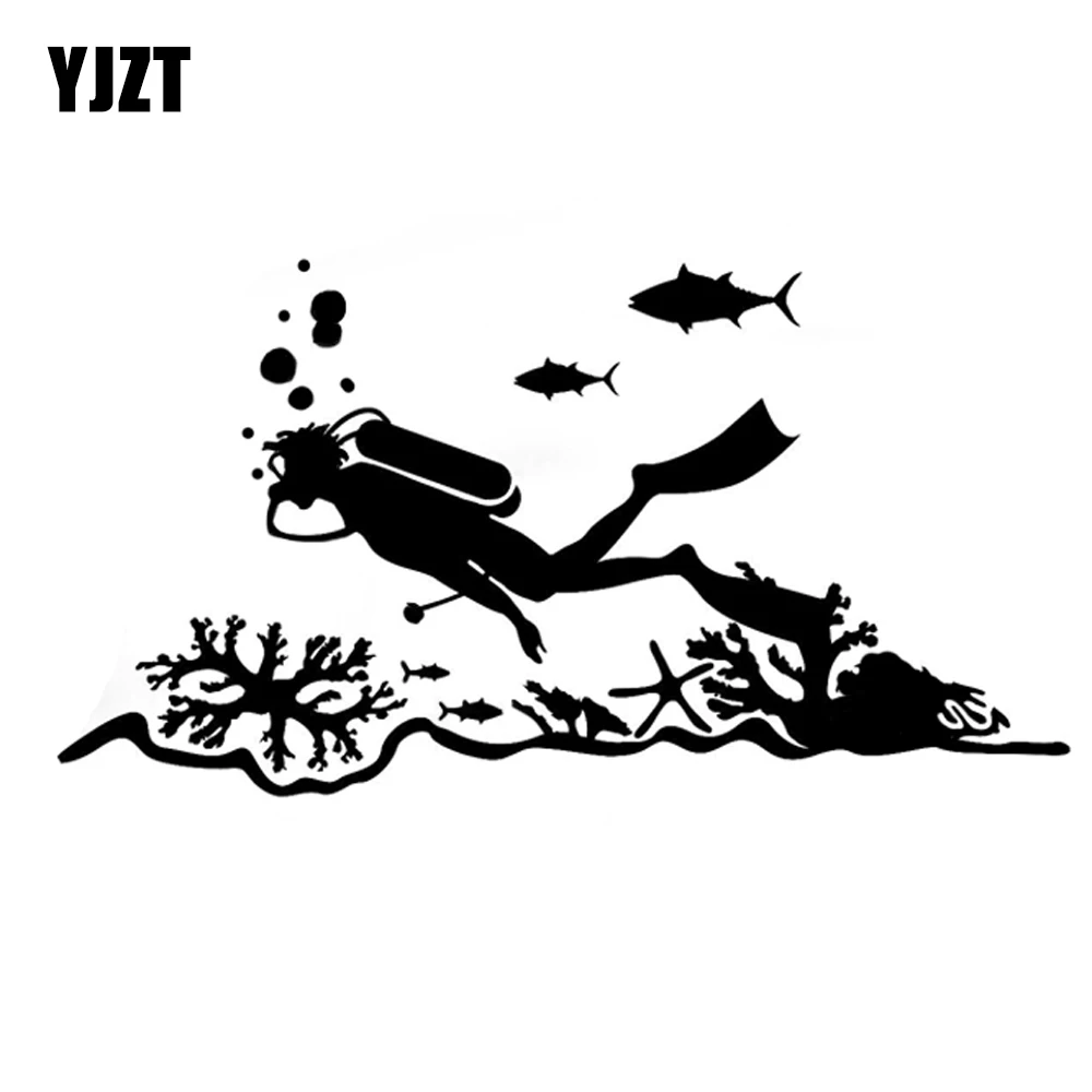 

YJZT 17.3*9.2CM Coolest Diving Extreme ADVENTURE Sea Sports Diver Vinyl Car Stickers High Quality Silhouette Decor C12-0689