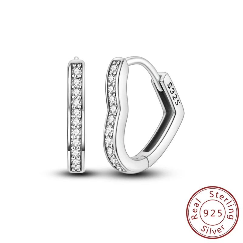 VAMO 925 Sterling Silver Earrings Jewelry Hoop Clover Ear Studs Sparkling Pave Butterfly Earring Wedding Gift Women Anniversary silver earrings silver stud earrings silver hoop earrings womens earrings