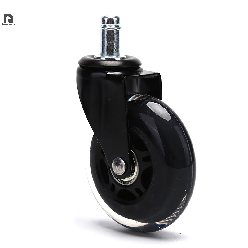 1Pc Sedia Da Ufficio Ruote Piroettanti Rullo In Gomma Stile Rollerblade 3 Pollici Ruota Girevole Sostituzione Hardware Per Mobili