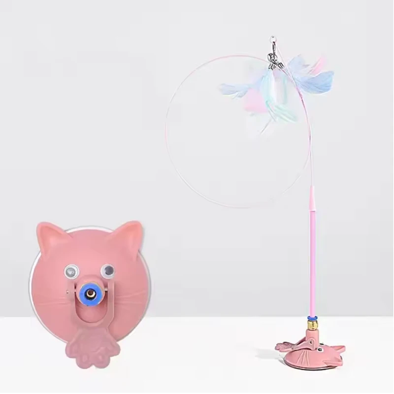 Cat Toy Cat Head Suction Cup Kitten Self-Entertainment Boredom Relief Feather Replacement Head Suction Cup