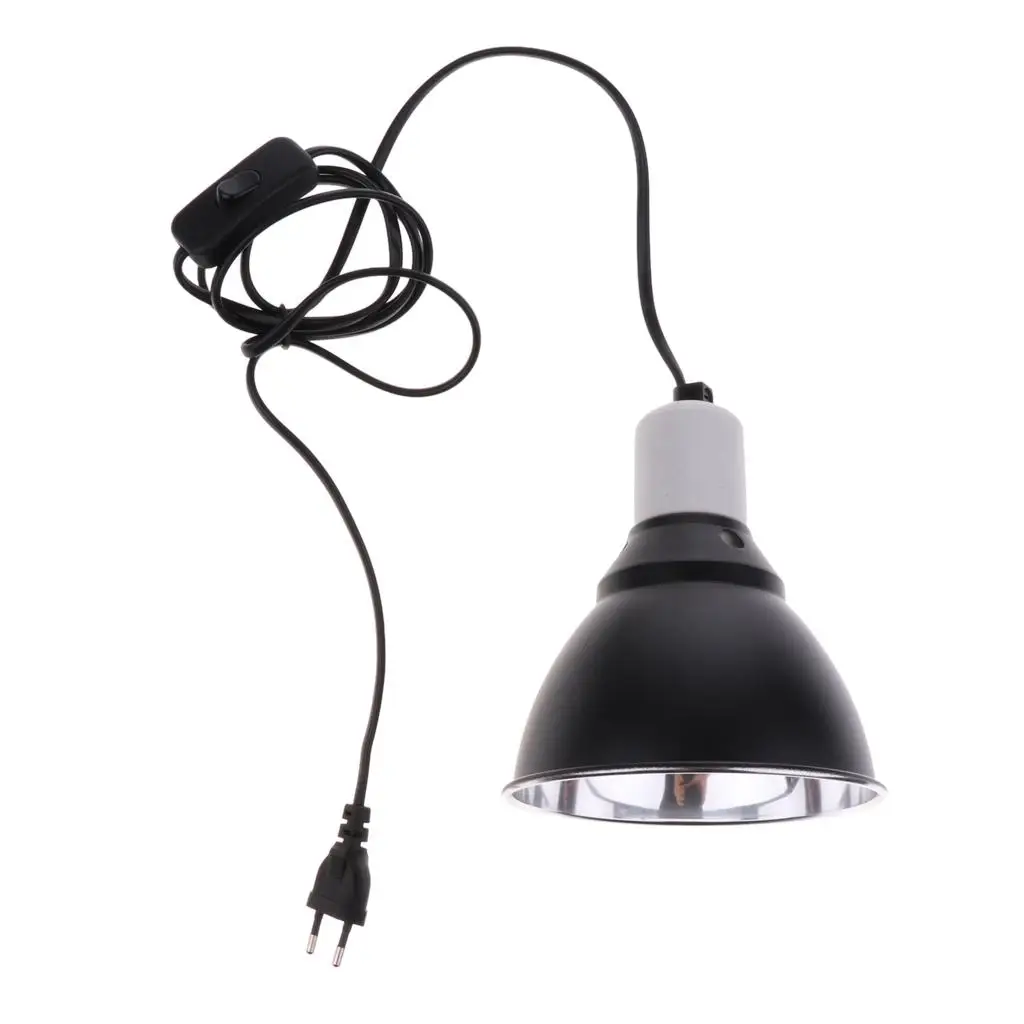 NEW 5.5inch E27 Reptile Light Dome Fixture-Bulb Reflector Lamp Holder -Vivarium Bracket EU Plug
