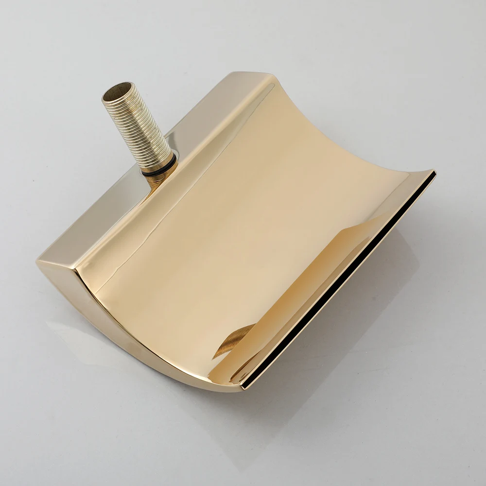 LED Brass Waterfall Filler Faucet with Handheld Shower Bathtub Faucet