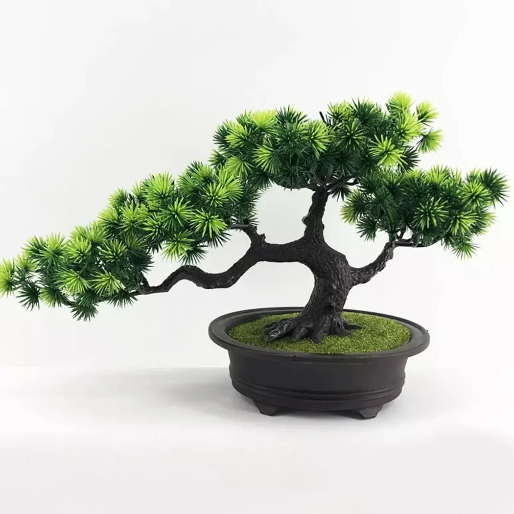 

Office Artificial Plant Pine Tree Realistic Looking Simulation Artificial Bonsai For Home Brand New High Quality.