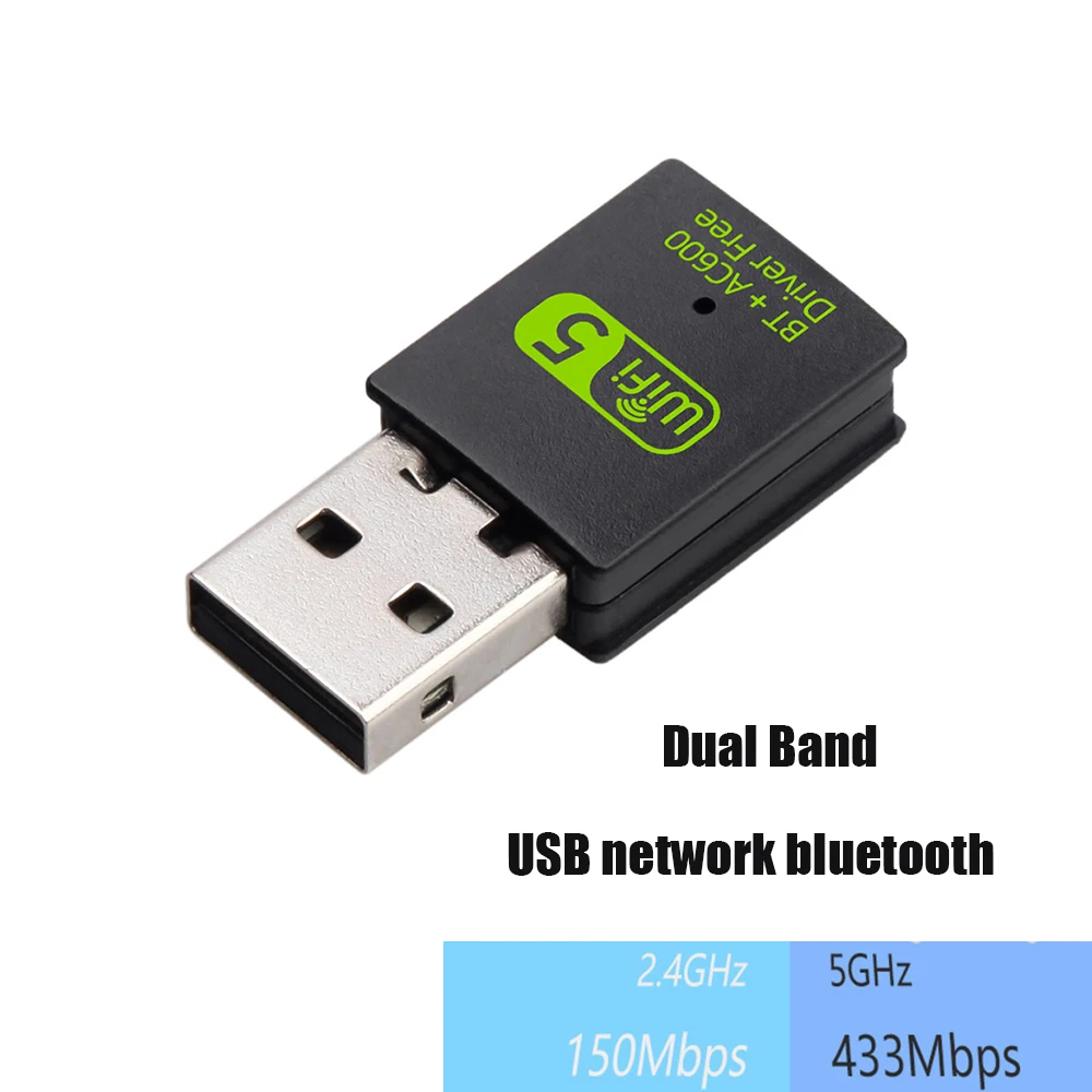 600Mbps WIFI USB Bluetooth 호환 어댑터 드라이버 무료 BT wifi USB 동글 듀얼 밴드 LAN 이더넷 어댑터 USB 네트워크 카드