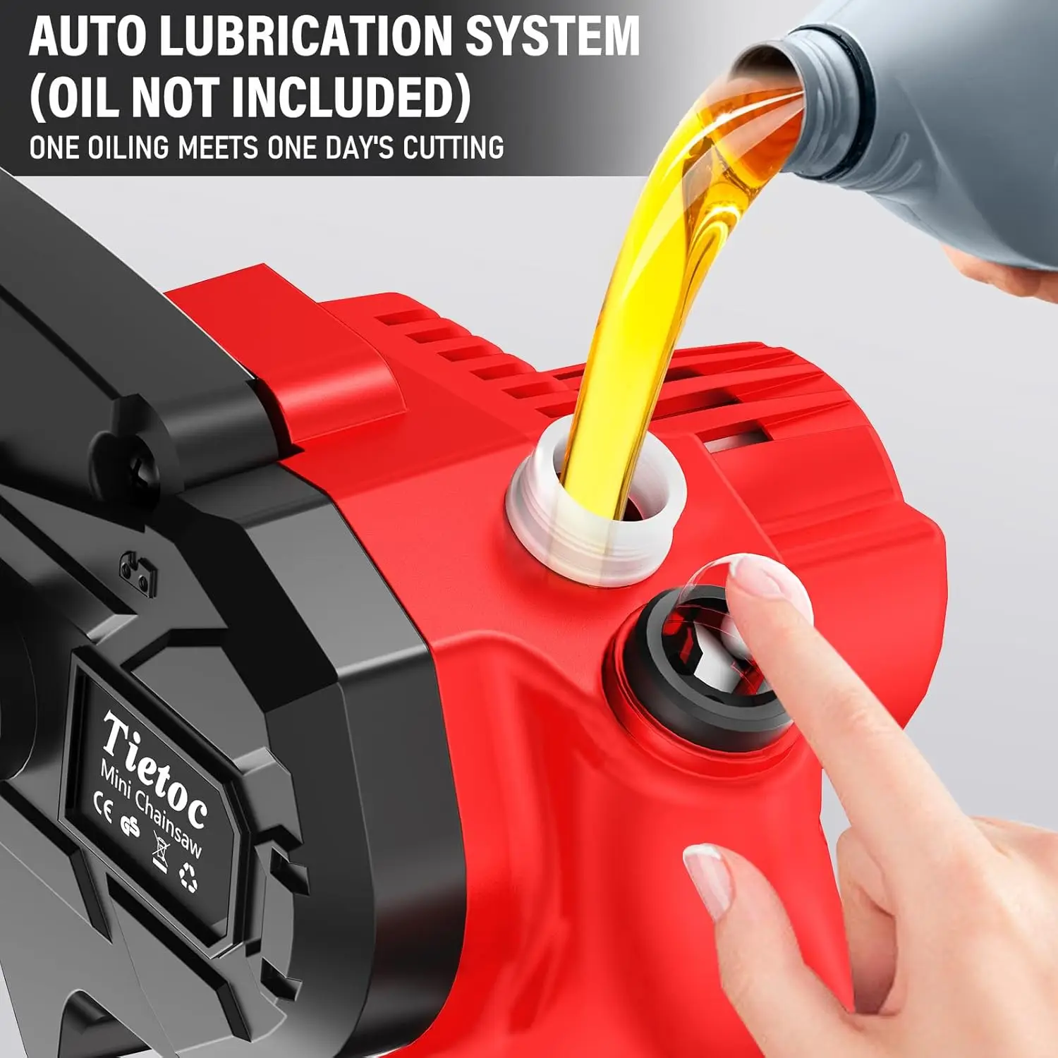 Cordless Mini Chainsaw 6 Inch [Women Friendly] Small Battery Powered Electric Saws With Security Lock & Auto Oiler System