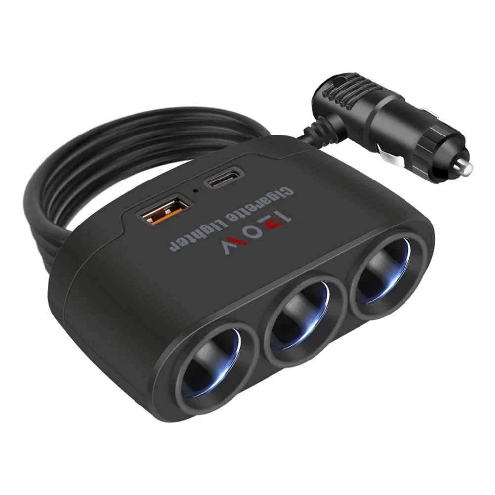 

1PCS Car Lighter Splitter Charger 120W DC 12V/24V Vehicle Dashcam Lighter Charger Universal PD QC3.0 Dual USB Socket Adapter