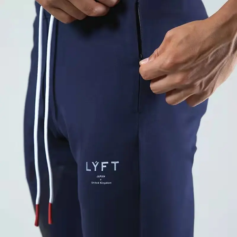 LYFT Fitness Pants for Men's Spring and Autumn New Breathable Sports and Casual Pants Slim Fit, Small Foot Zipper Guard Pants