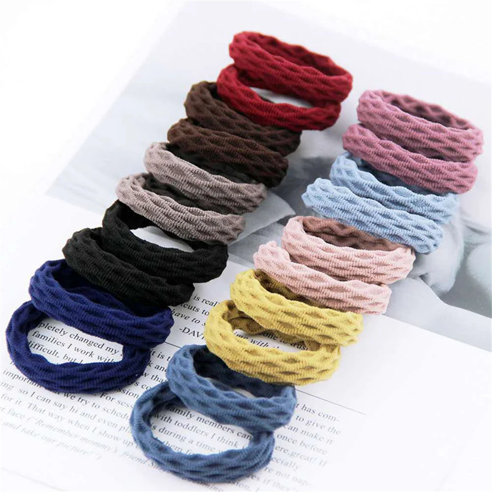 20PCS Grundlegende Elastische Haarband Krawatte Einfache Mädchen Frauen Headwear Gummibänder Einfarbig Halter Mode Haar Zubehör Großhandel – Detail 10
