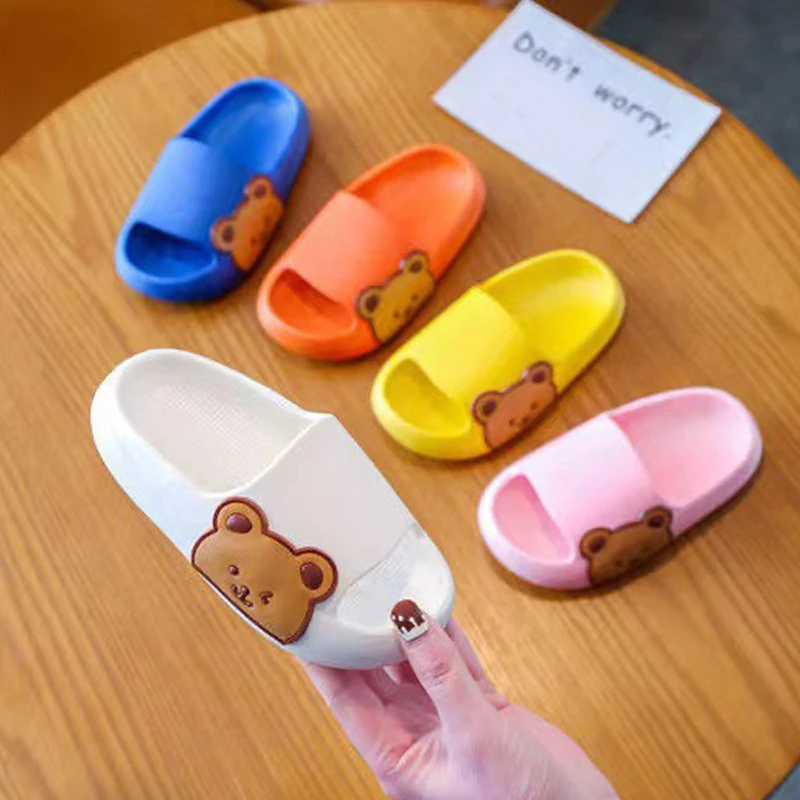 Kids Shoes Slippers For Girls Home Shoes For Men Summer Beach Flip Flops Sandals Fashion Bear EVA Platform Soft Cloud Slipper children's shoes for adults