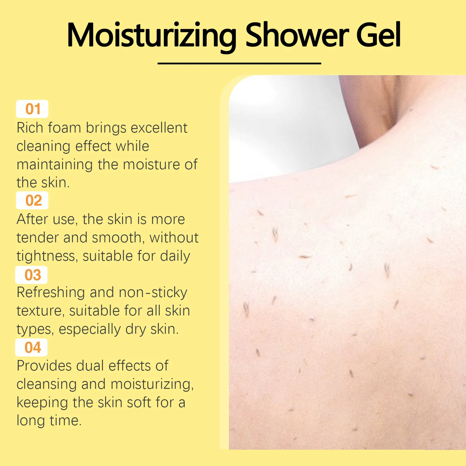 Shower Gel Moisturizing Long Lasting Fragrance Dense Foam Cleansing Dirt Softening Nourishing Anti Dry Tightness Silky Body Wash