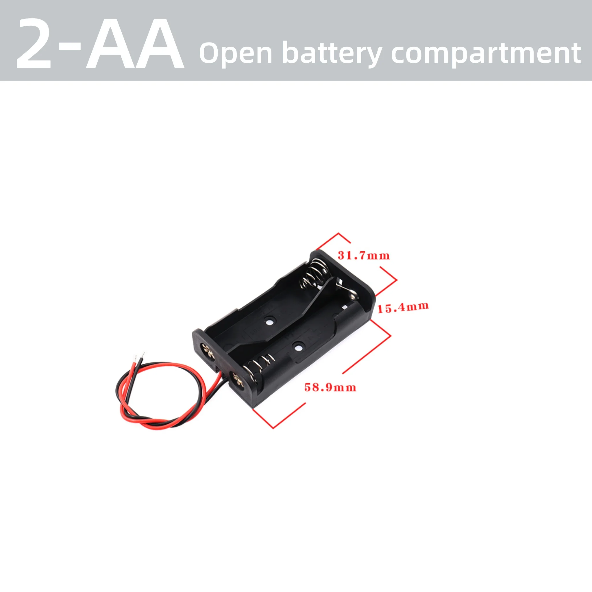 Dual AA/AAA Battery Holder with Switch and Cable - Multi-Slot Storage Case