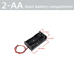 Dual AA/AAA Battery Holder with Switch and Cable - Multi - Slot Storage Case (2 - AA)