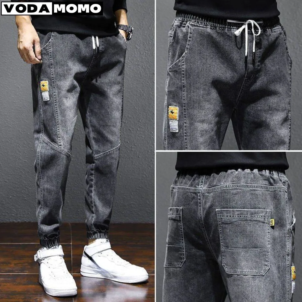 Moda Uomo Abbigliamento Coulisse Coreano Classico Uomo Comodi Pantaloni Estivi Stile Baggy Maleclothing Jeans Neri Per Uomo Y2K