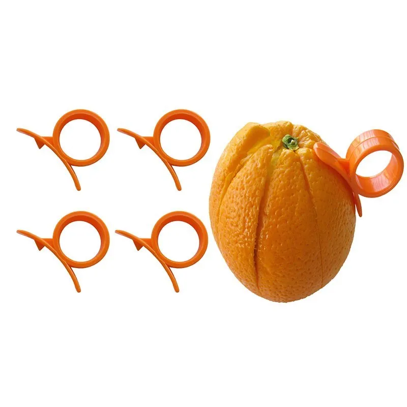 5 pcs Kitchen Tool Orange Citrus Peeler Plastic Fruit Slicer Cutter Peeler