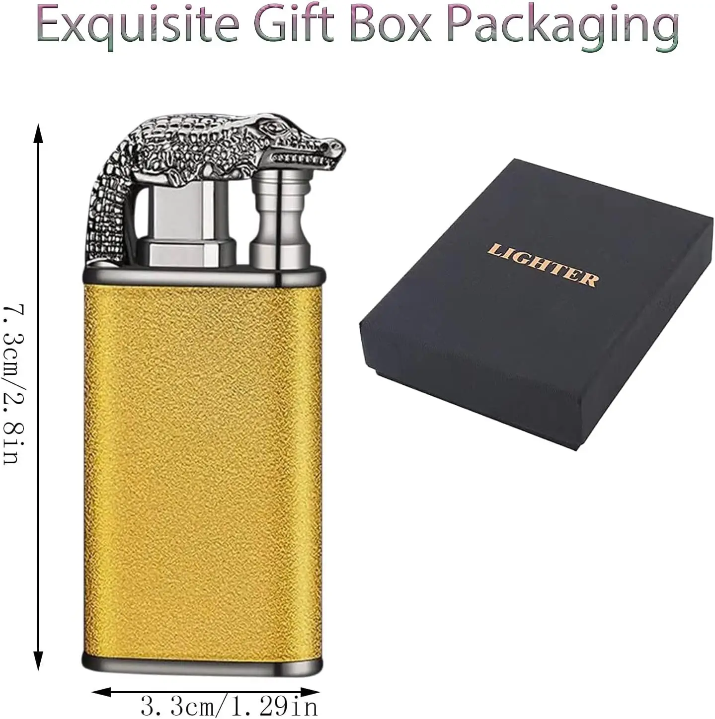 Cool Magic Crocodile Dual Flame Torch Lighter Windproof Jet Torch Lighter Refillable Butane for Outdoor Indoor(Without Butane) butane gas lighter cigarette lighter