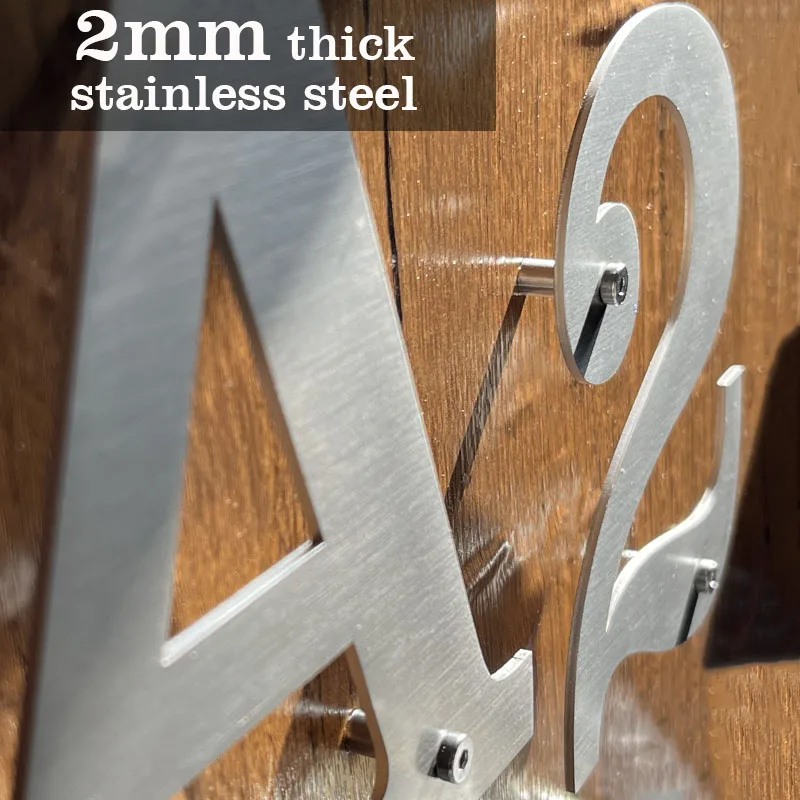 House Numbers 127mm Stainless Steel Floating House Numbers Letters Outdoor Metal Home Address Sign Plates 5 in Wall Mounted Doorplates 0-9/A-Z